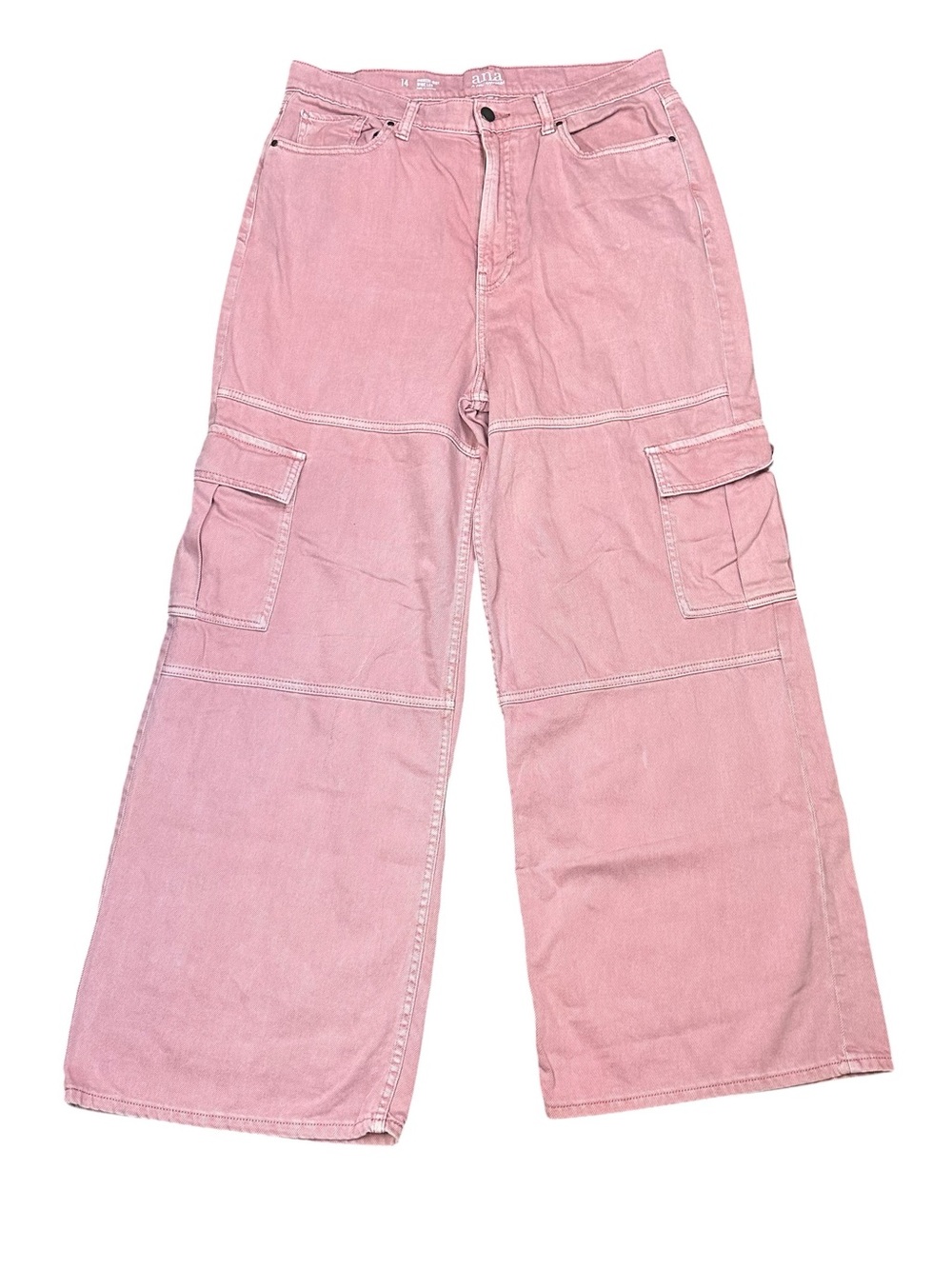 a.n.a Highest Rise Wide Leg Jeans Dusty Pink Size 14